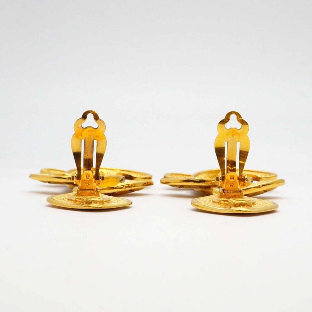 CHANEL Gold Logo Earrings - Picture 9 of 9